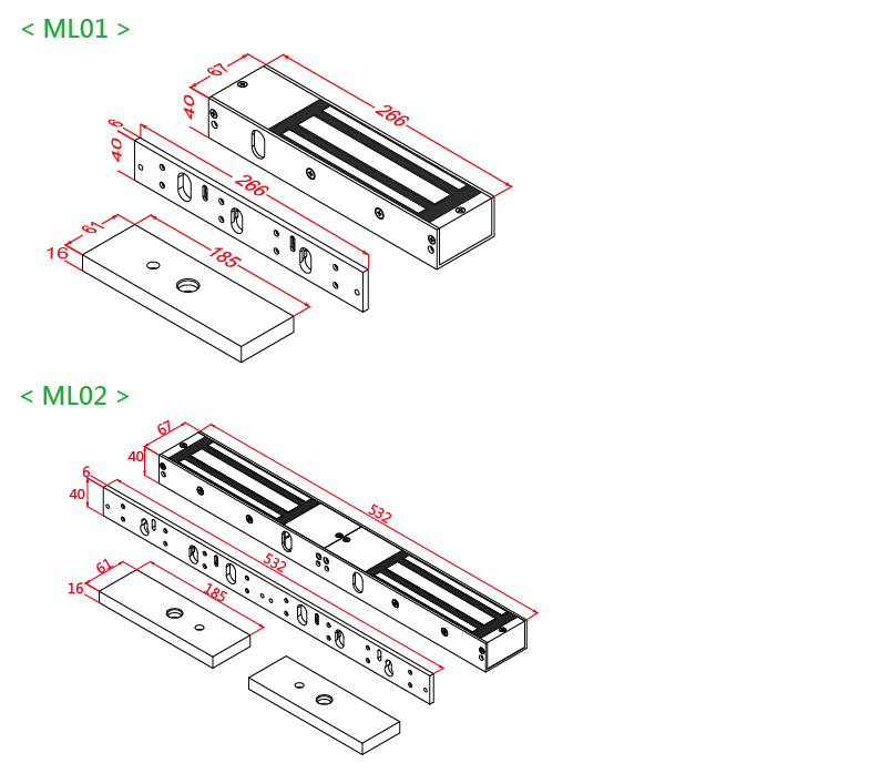 ML Series 1200p Magnetic Locks